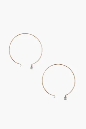 14k Belle Hoop Earrings Maxi Green Sapphire