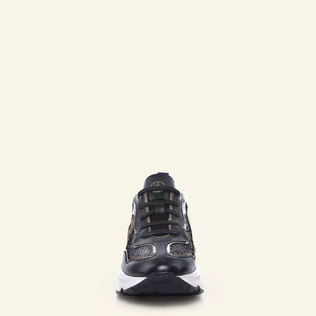 A02PBTS- Black python sneakers for women