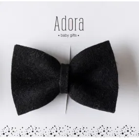 Adora Baby Wool Bow Clip- Black