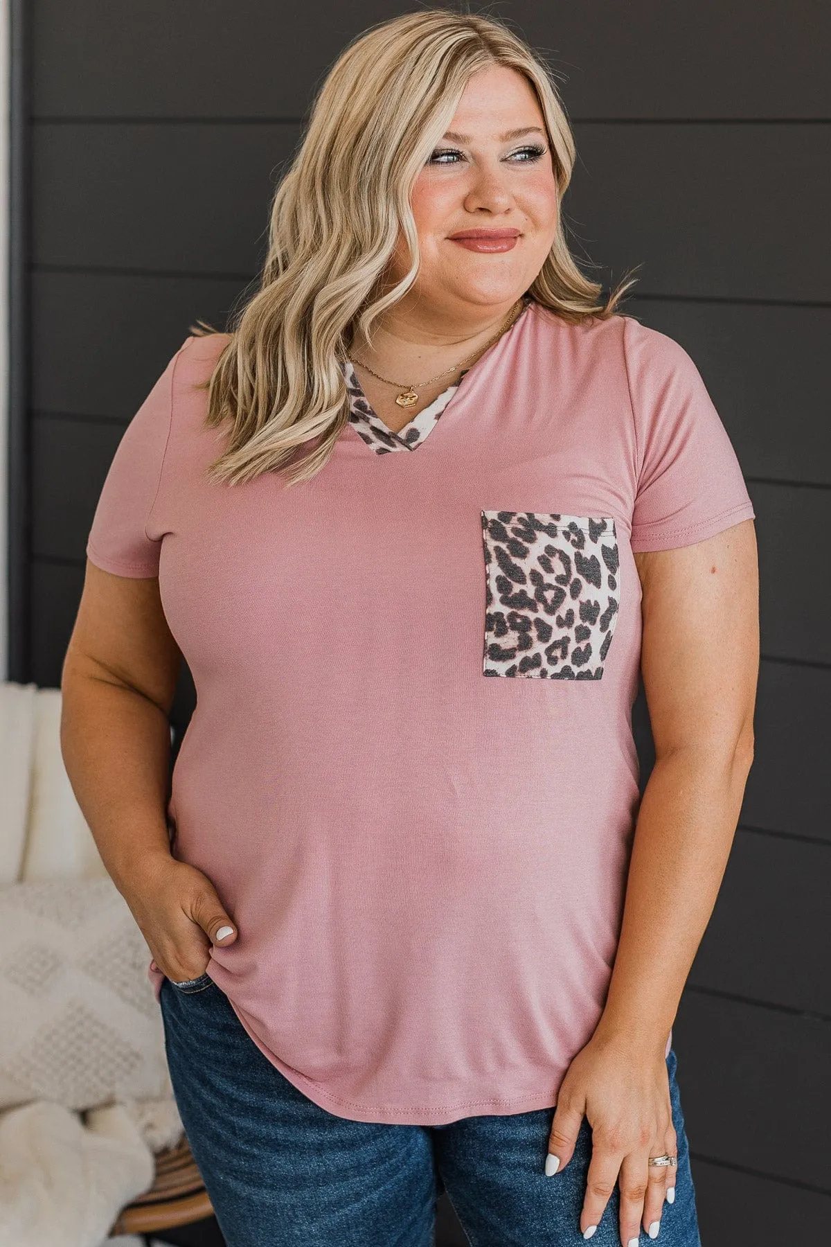 Adventure Ready V-Neck Top- Mauve