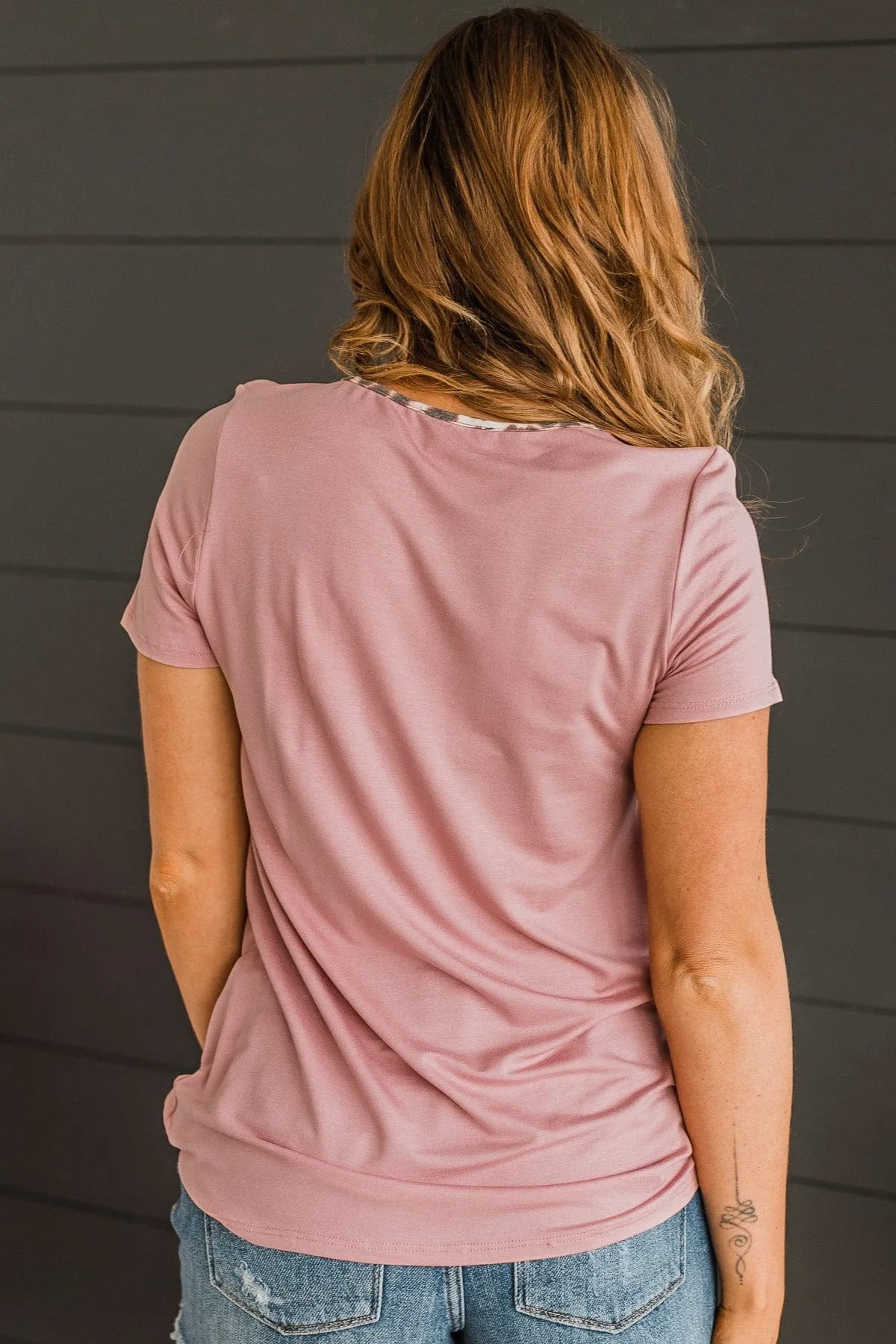 Adventure Ready V-Neck Top- Mauve