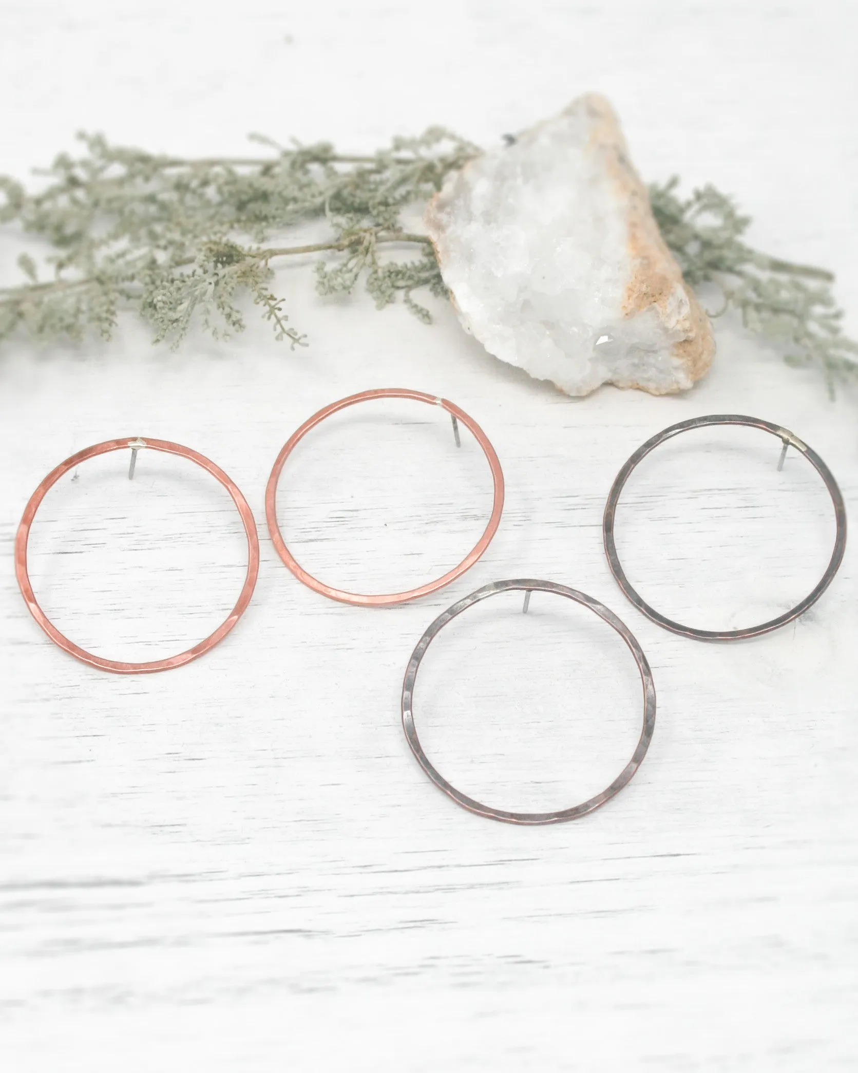 Basic hoop stud earrings- Large [ready to ship]