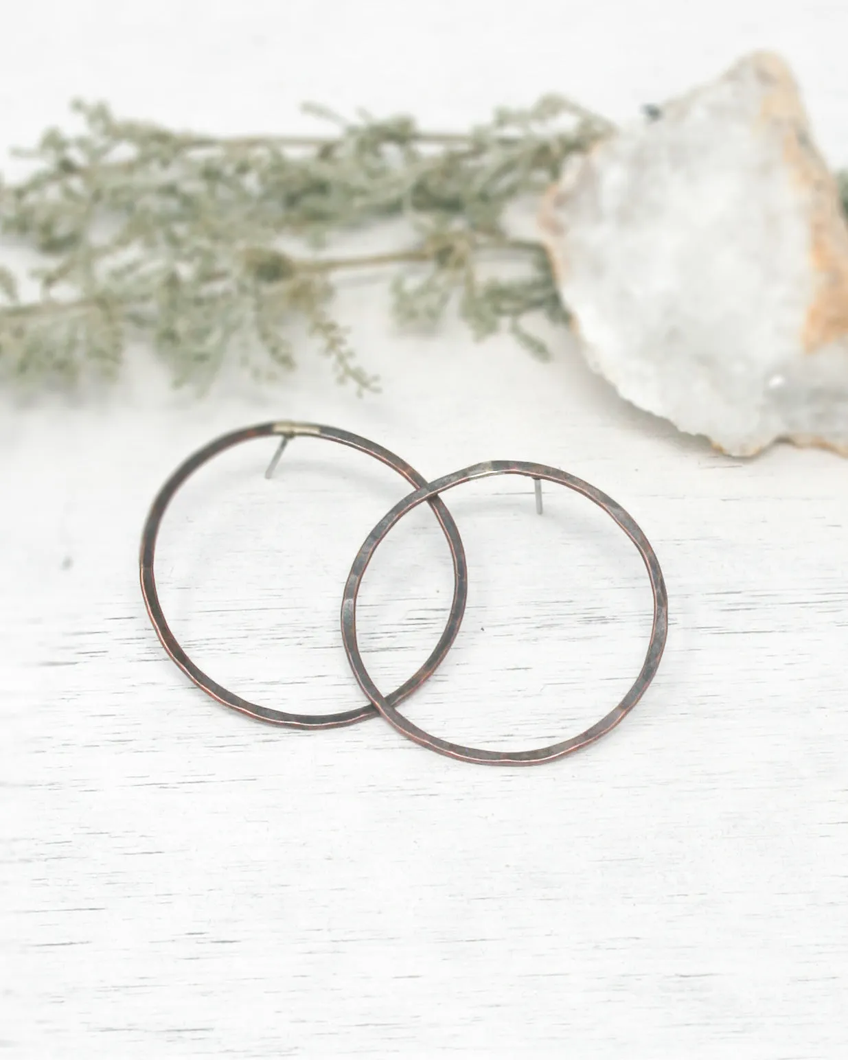 Basic hoop stud earrings- Large [ready to ship]