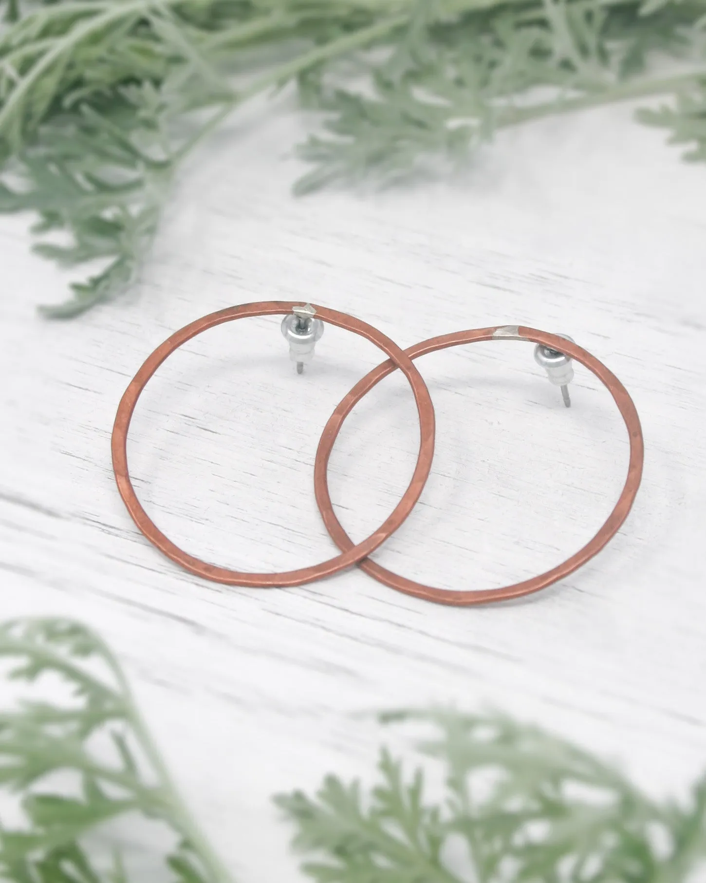 Basic hoop stud earrings- Large [ready to ship]