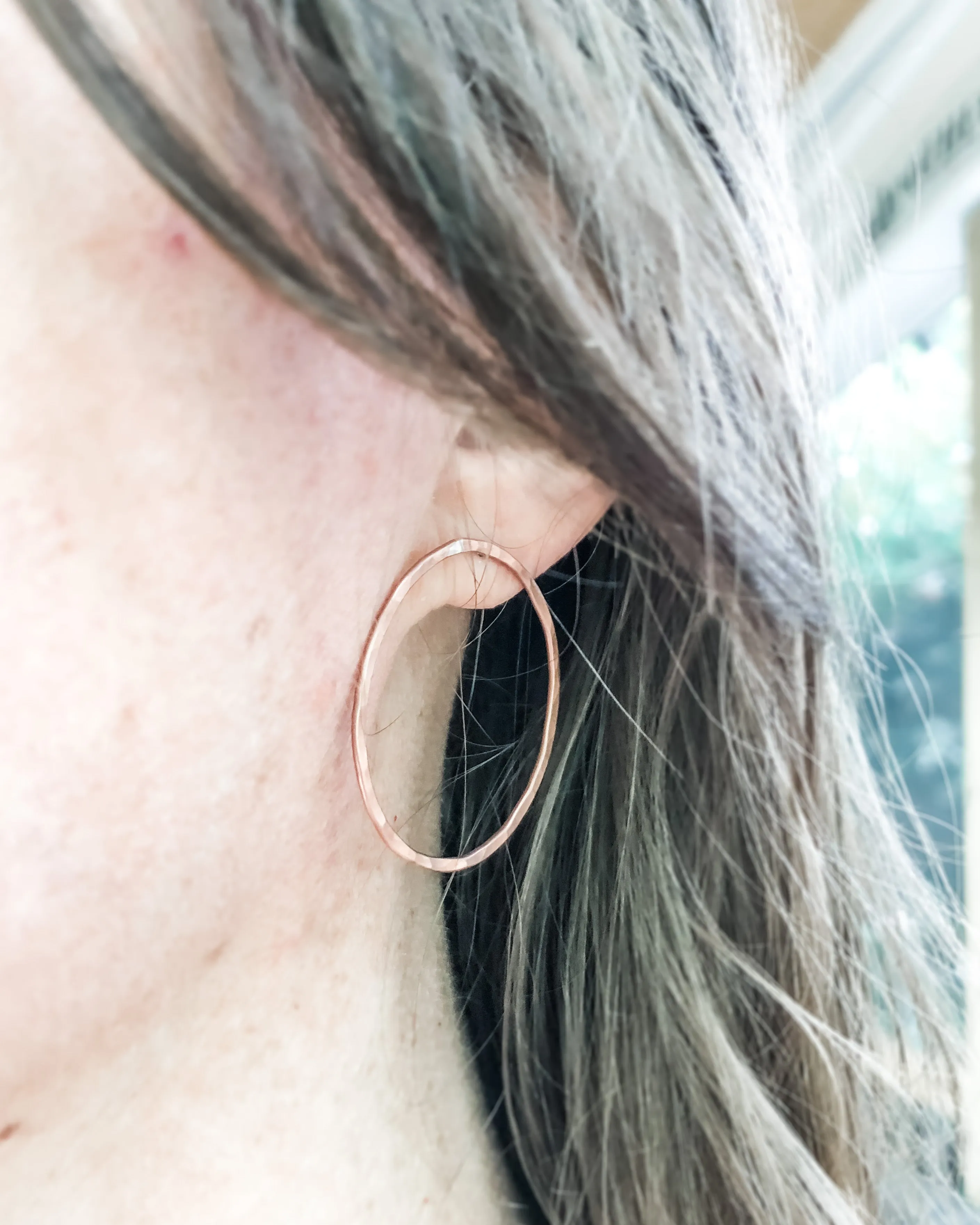 Basic hoop stud earrings- Large [ready to ship]