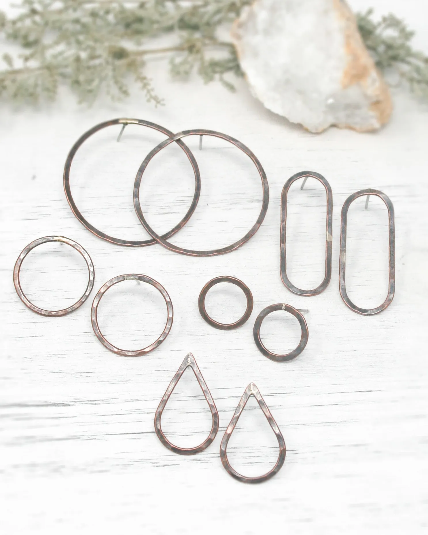 Basic hoop stud earrings- Large [ready to ship]