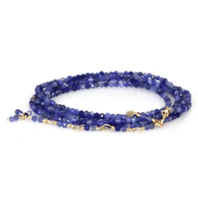 Blue Sodalite Beaded Wrap Bracelet