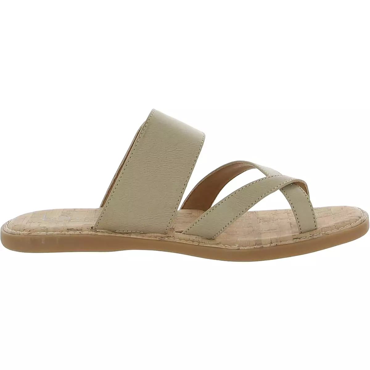 B.O.C. Womens Kelsee Faux Leather Slip On Slide Sandals