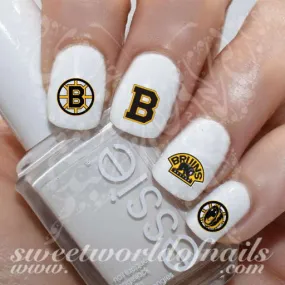 Boston Bruins Nail Art NHL Nails Ice hockey team Nail Water Decals Wraps