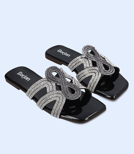 BW9451-BLACK-Women Formal Slipper