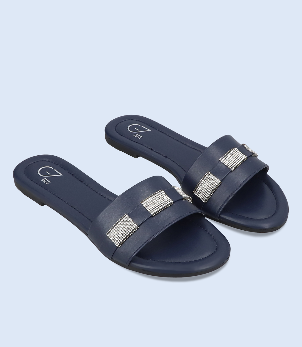 BW9456-NAVY-Women Slipper