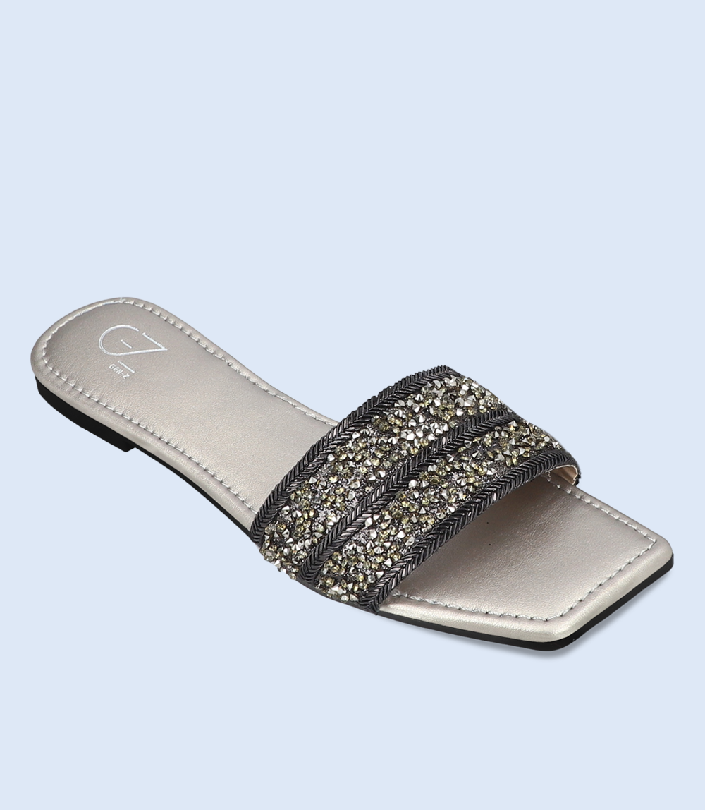 BW9644-BLACK/GREY-Women Slipper