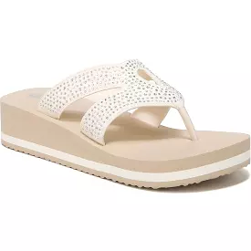 Bzees Womens Rio Slip On Flip-Flop Wedge Sandals