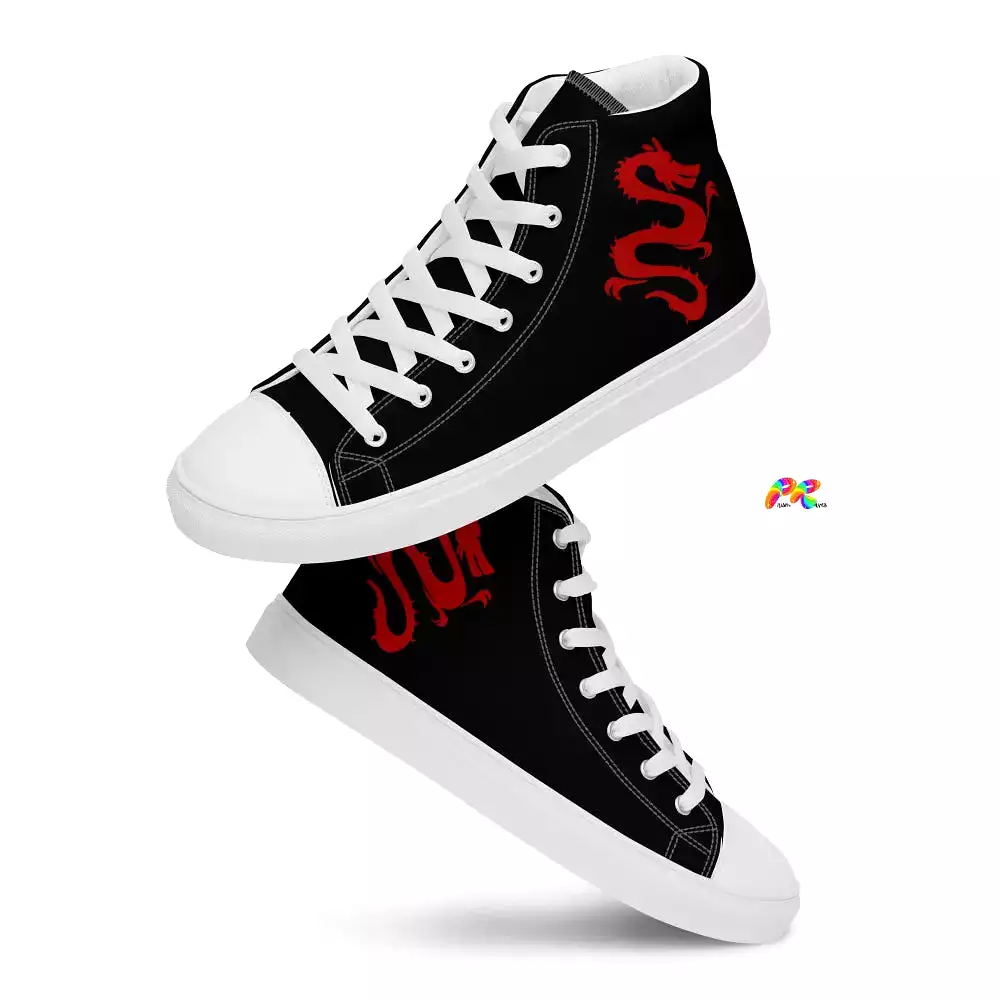 Chinese Dragon Men's High Top Canvas Shoes