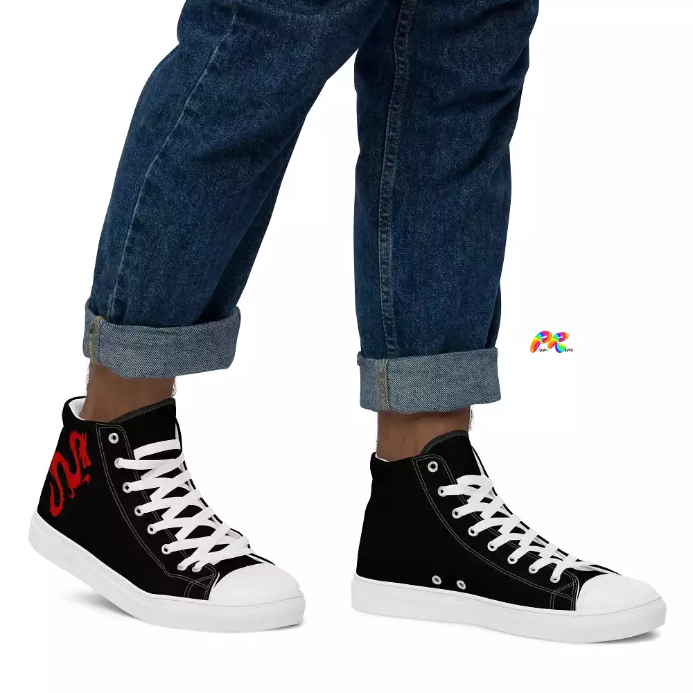 Chinese Dragon Men's High Top Canvas Shoes