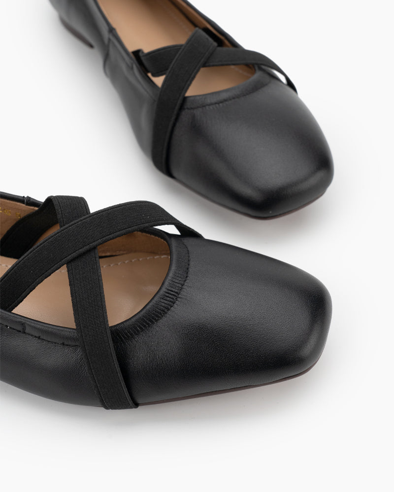 Crossover Straps Slip On Walking Ballet Flats