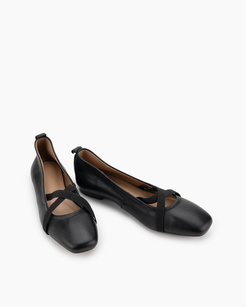 Crossover Straps Slip On Walking Ballet Flats