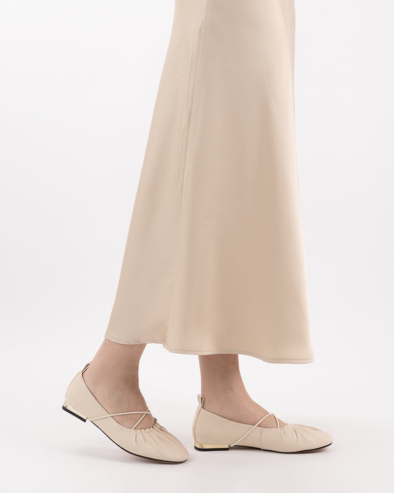 Crossover Straps Slip On Walking Ballet Flats