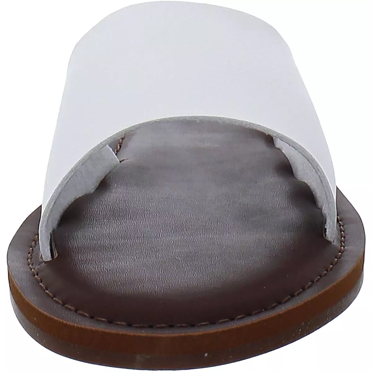 CUSHIONAIRE Womens Carly Faux Leather Slip On Slide Sandals