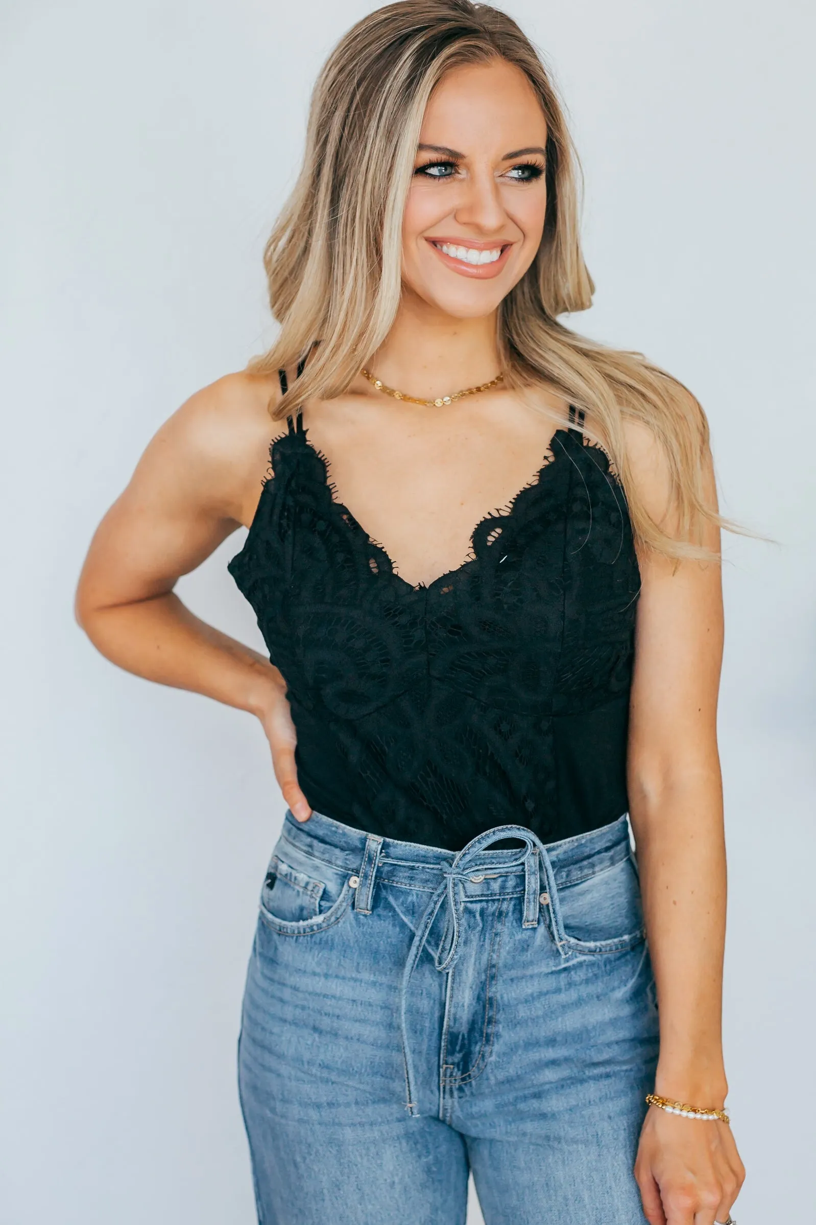 Date Night Lace Trim Bodysuit