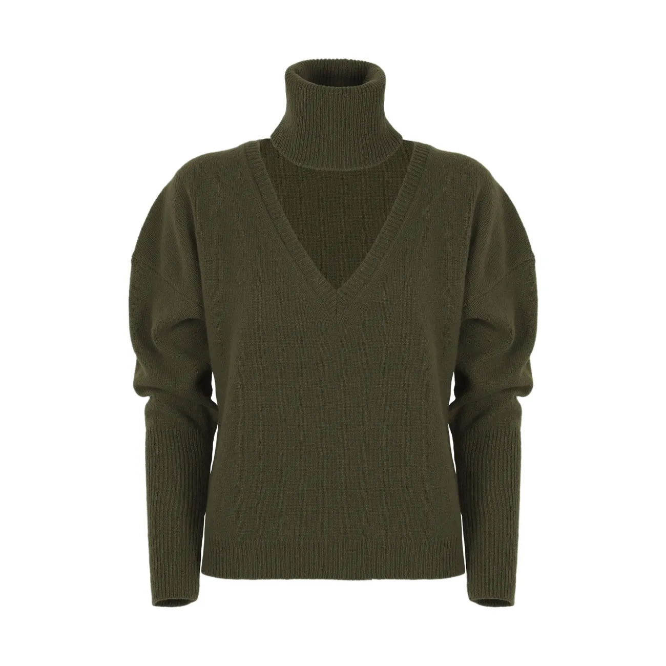 DOLCEVITA SCOLLO V CON COLLO ALTO Donna Verde Militare