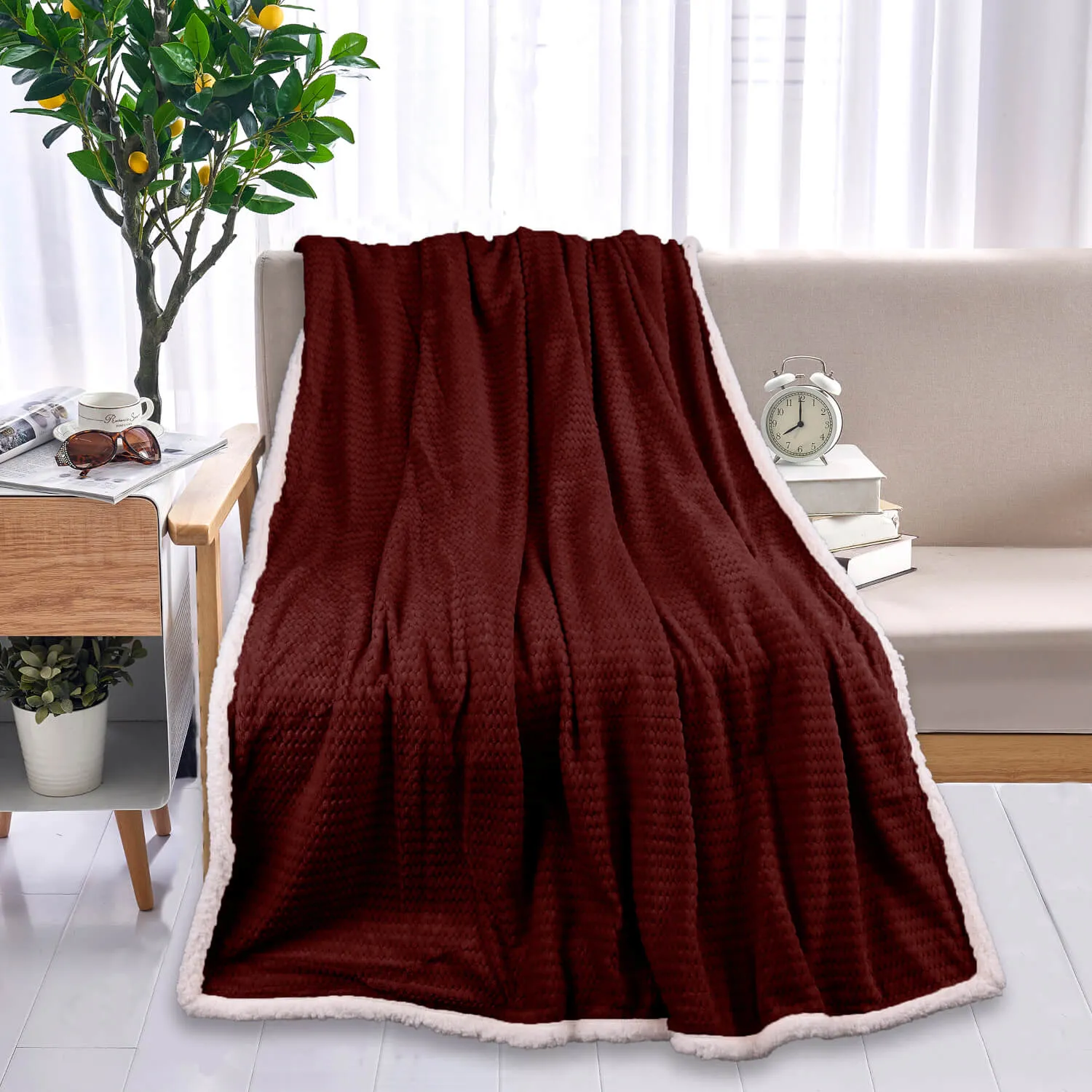 Double Sided Throw 127cm x 152cm - Red