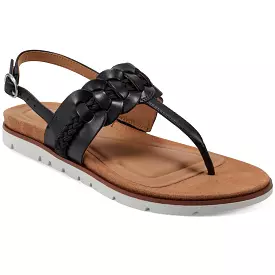 Easy Spirit Womens Elaine Leather Braided Thong Sandals