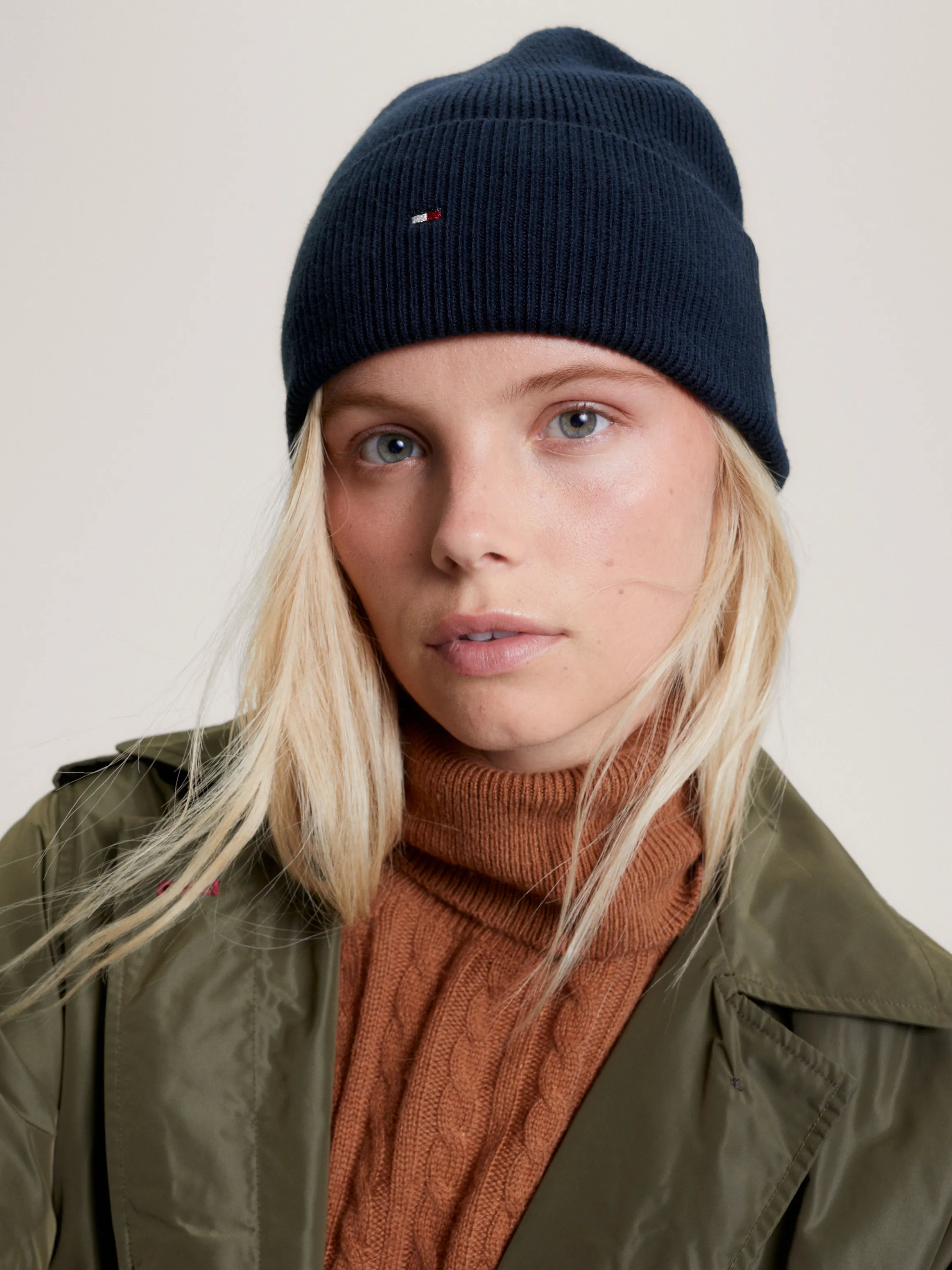 Essential Flag Rib-Knit Beanie | Hats | Tommy Hilfiger