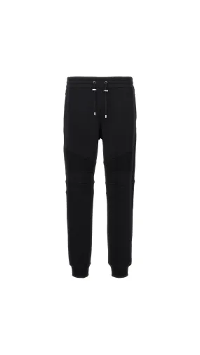 Flocked Balmain Paris Joggers - Black