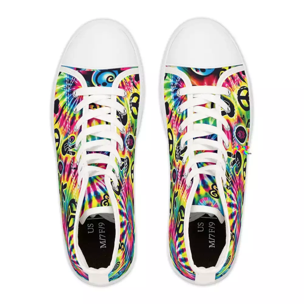 Happy Vibes Rave Women's High Top Sneakers