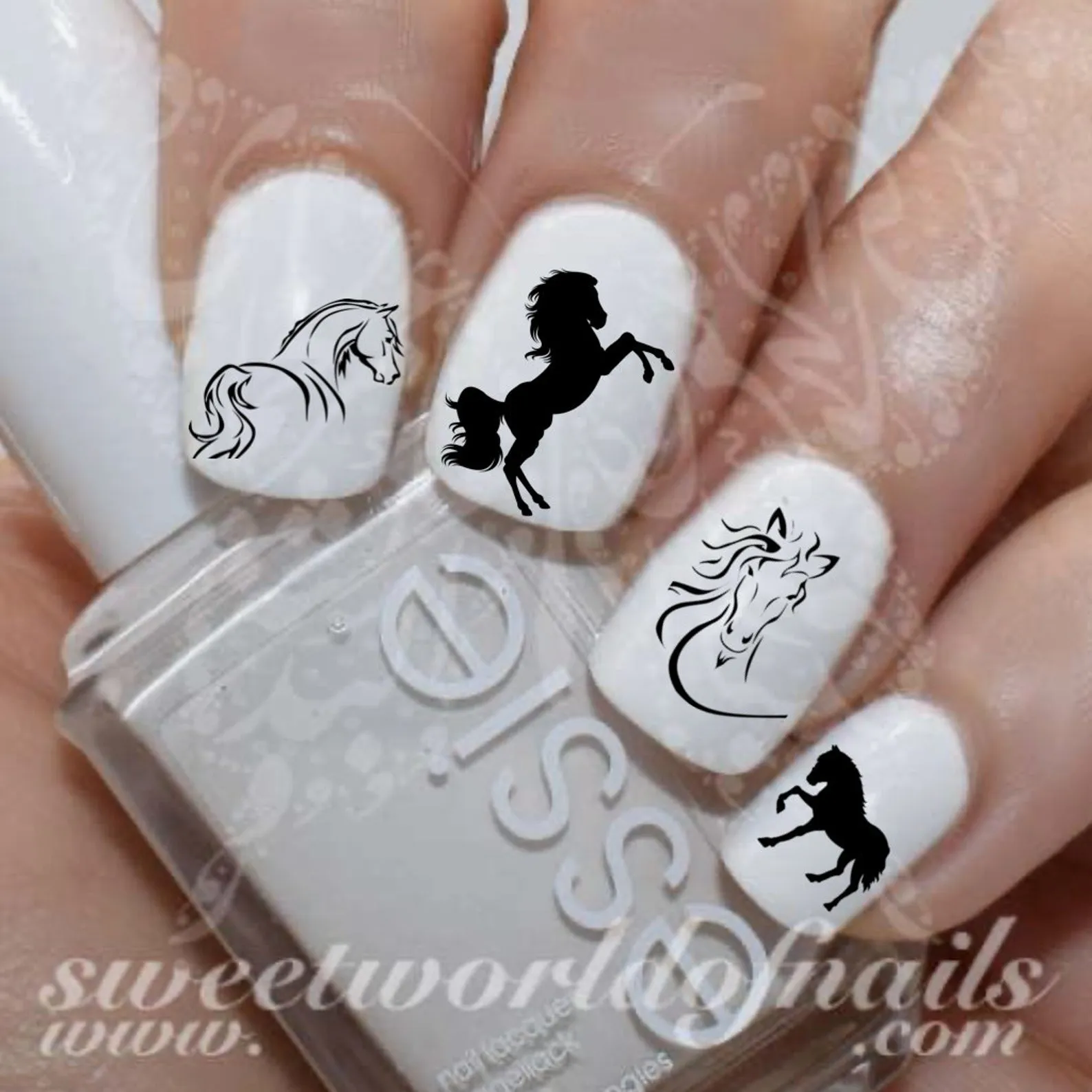 Horse Nail Art Water Decals Transfers Wraps