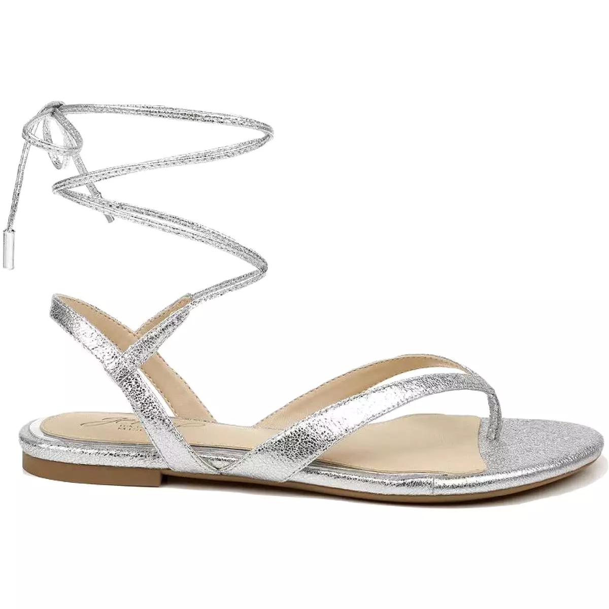 Jewel Badgley Mischka Womens Nolana Metallic Flat Dress Sandals