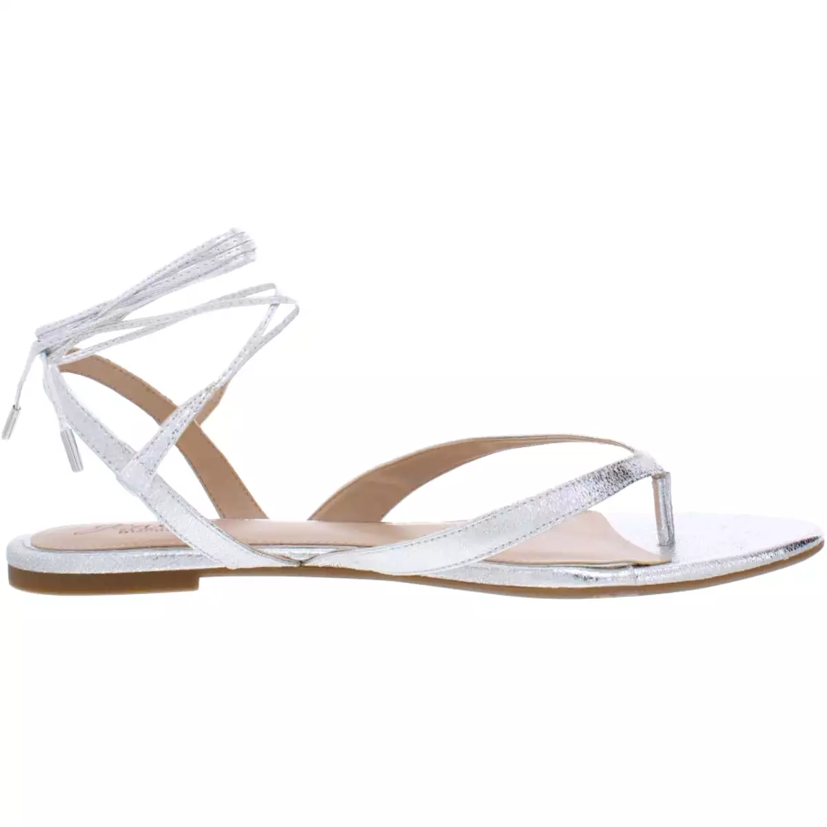 Jewel Badgley Mischka Womens Nolana Metallic Flat Dress Sandals