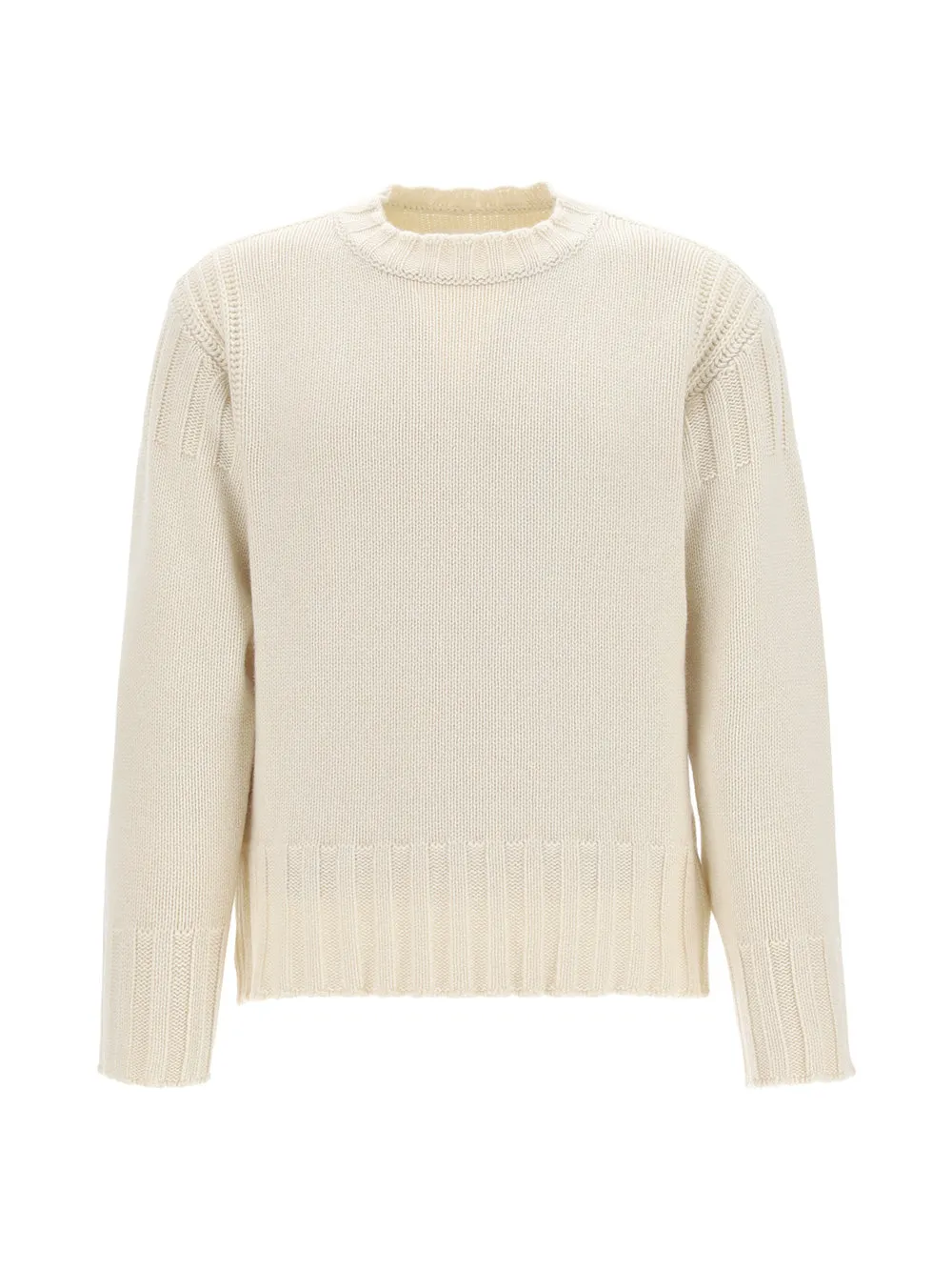 Jil Sander Ribbed-Knit Detailed Crewneck Jumper