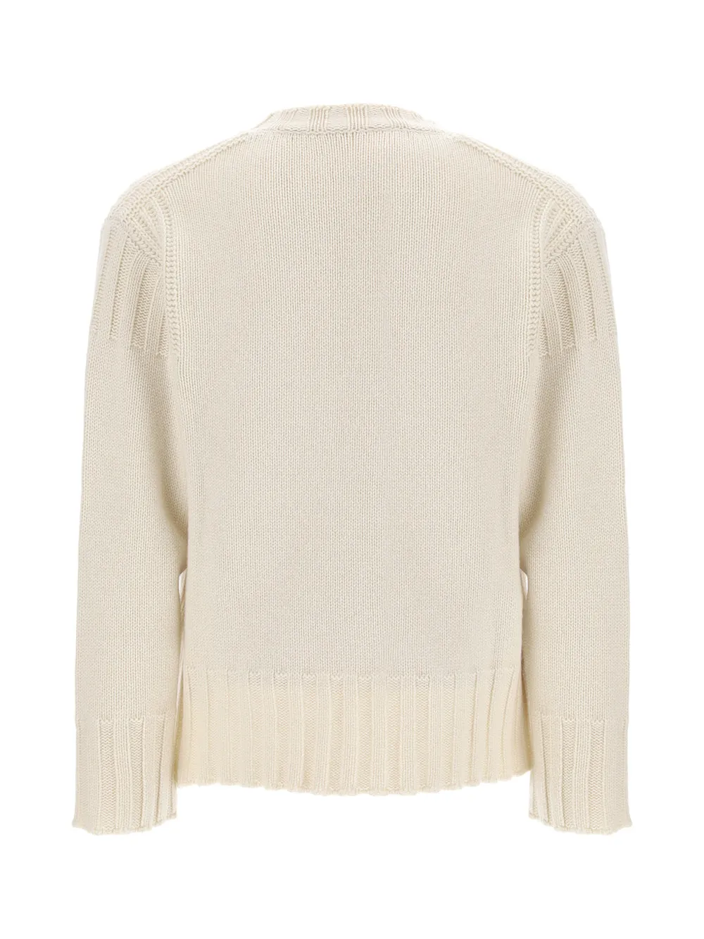 Jil Sander Ribbed-Knit Detailed Crewneck Jumper