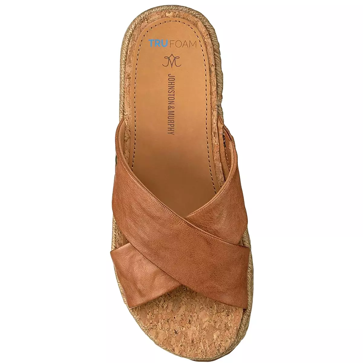 Johnston & Murphy Womens Michelle Leather Criss-Cross Slide Sandals