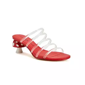 Katy Perry Womens Open Toe Mushroom Heel Strappy Sandals