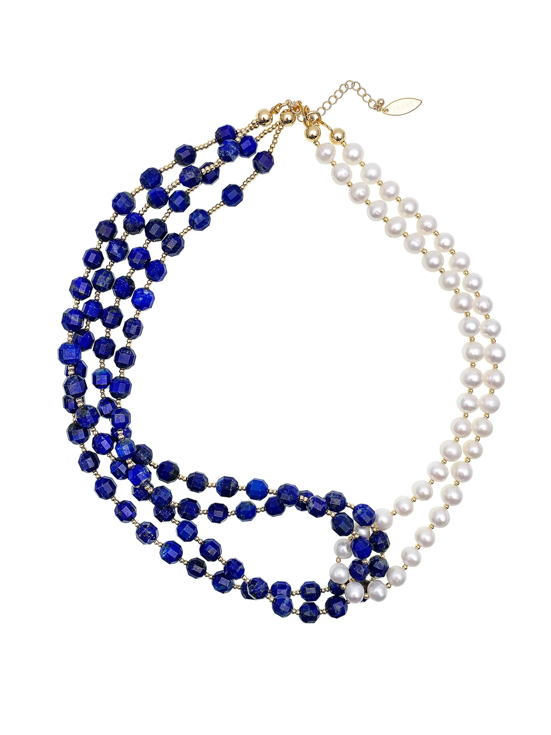 Lapis With Freshwater Pearls Multi Layers Necklace EN014