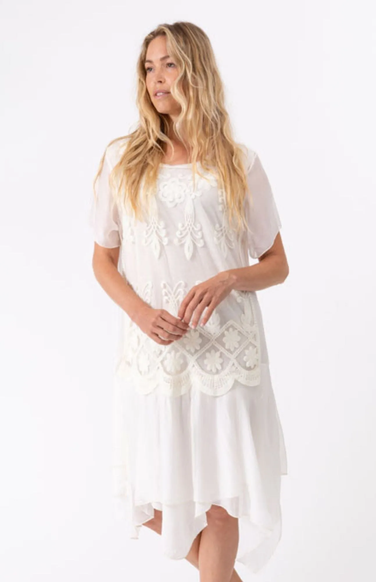 M Made in Italy - Embroidered Boho Dress