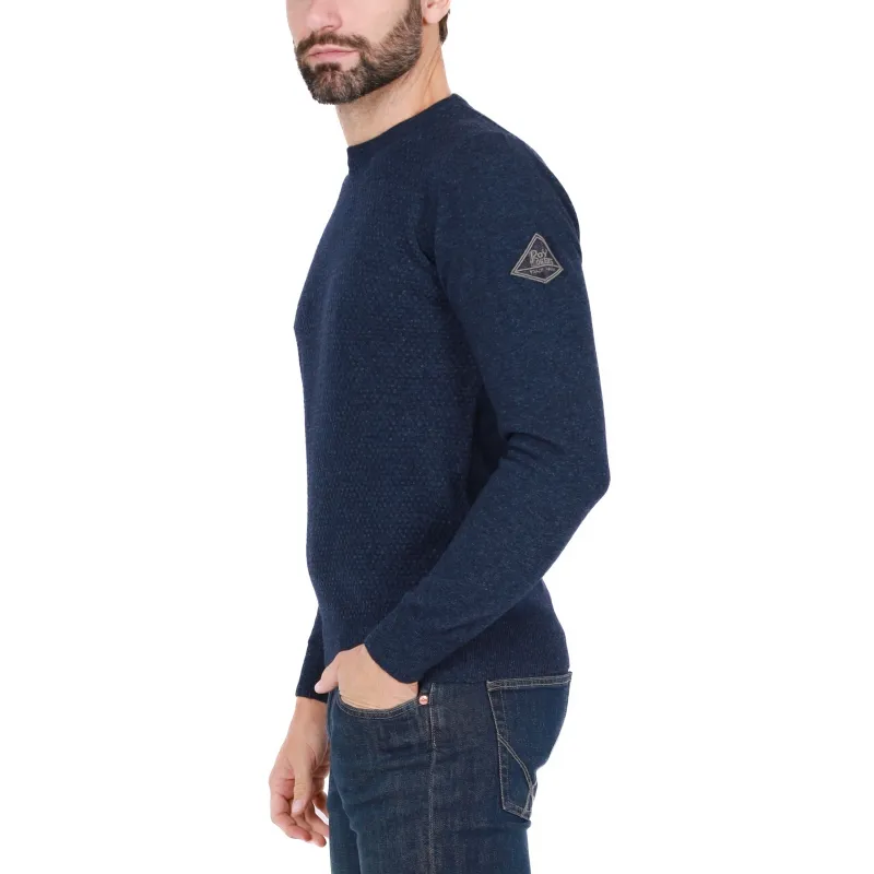 MAGLIA UOMO GIROCOLLO IN MISTO LANA, BLU