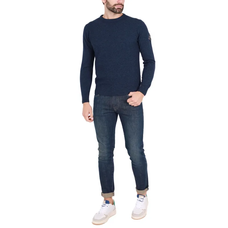 MAGLIA UOMO GIROCOLLO IN MISTO LANA, BLU