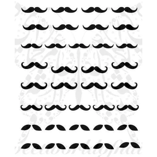 Nail Art Black Mustache Nail Water Decals Transfers Wraps