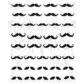 Nail Art Black Mustache Nail Water Decals Transfers Wraps