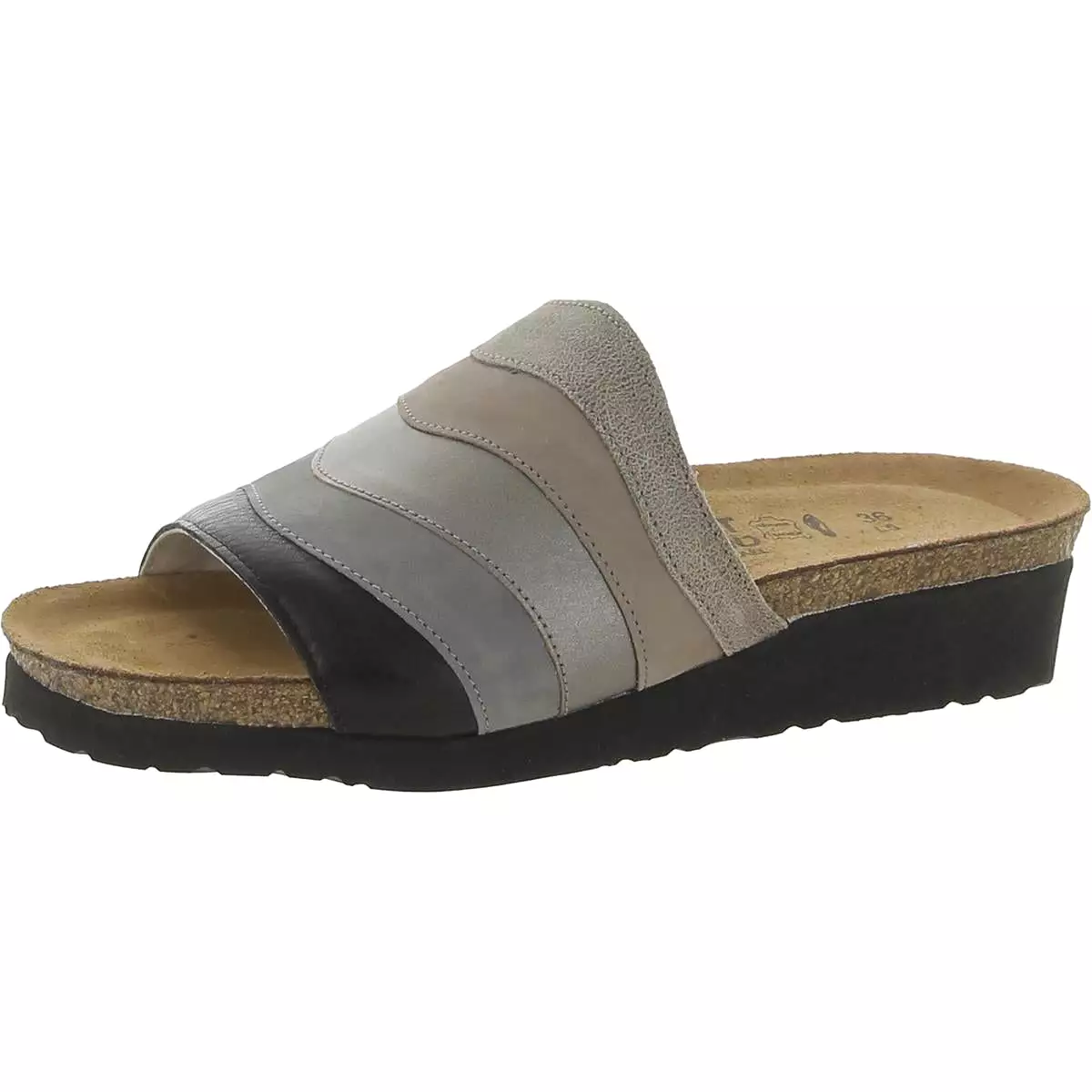 Naot Womens Portia Leather Slip-On Slide Sandals