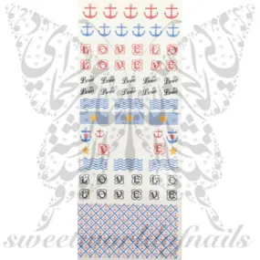 Nautical Nail Art Anchor Sea Waves Beach Nails Water Decals Wraps