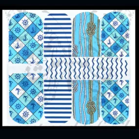 Nautical Nail Art Summer Beach Nail Water Full Wraps