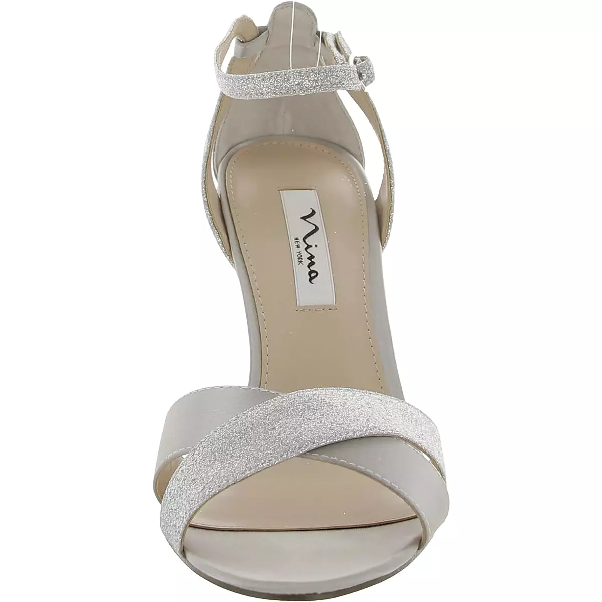 Nina Womens Satin Glitter Heels