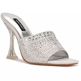 Nine West Womens Ziptip 2 Studded Peep-Toe Slide Sandals