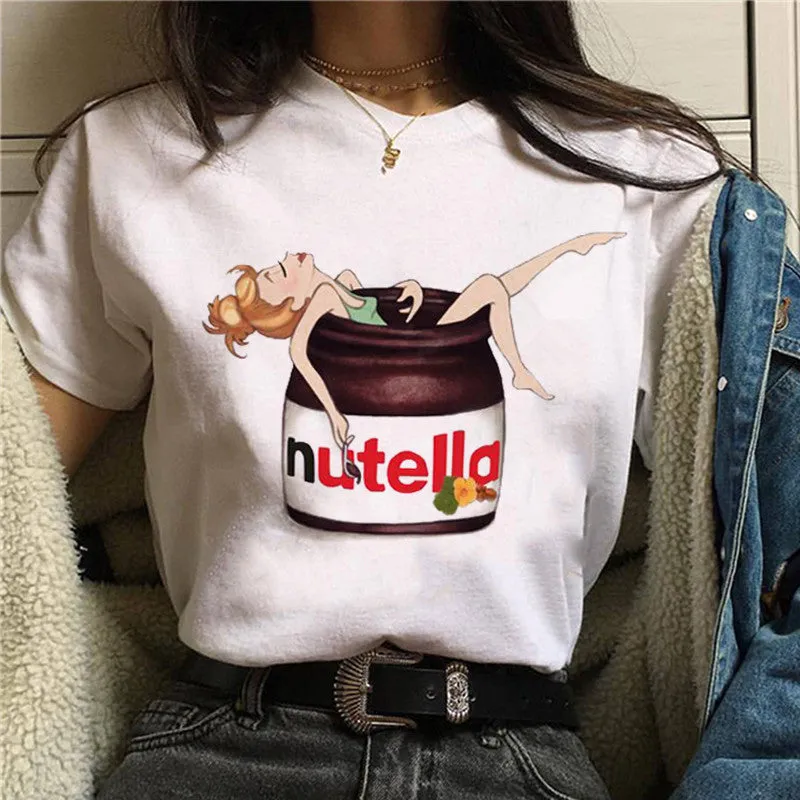 Nutella Kawaii Print T Shirt Women