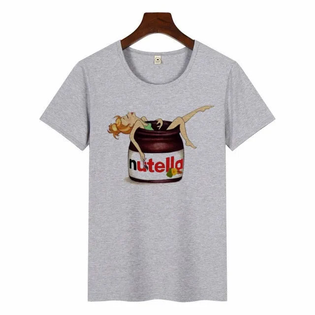 Nutella Kawaii Print T Shirt Women